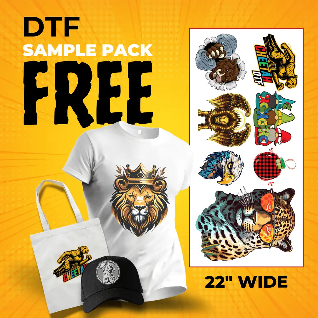 Free Sample Packs for DTF Transfers & UV DTF Transfers in Texas