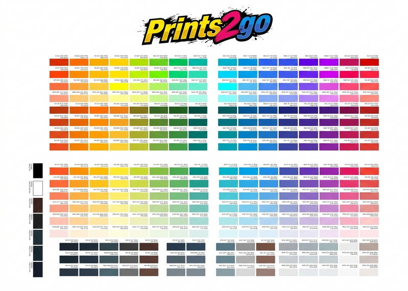 DTFprints2go DTF Color Chart